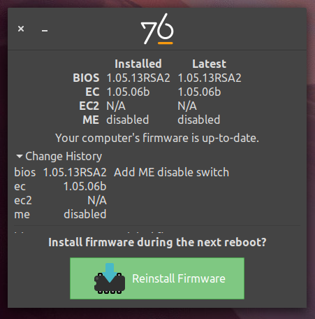 System76 Firmware Update Tool